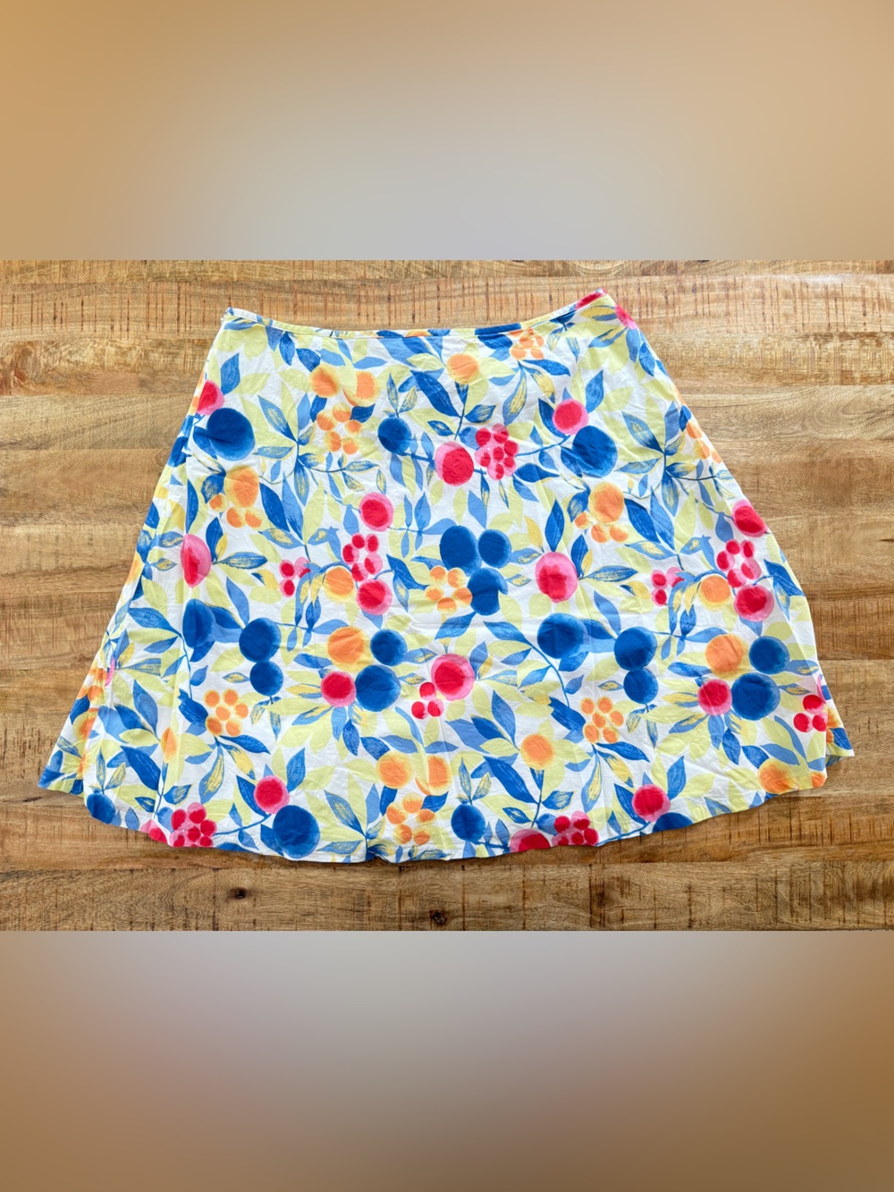 Talbots Women’s Size 20 Fruit Print A-Line Skirt Colorful Botanical Summer Top
